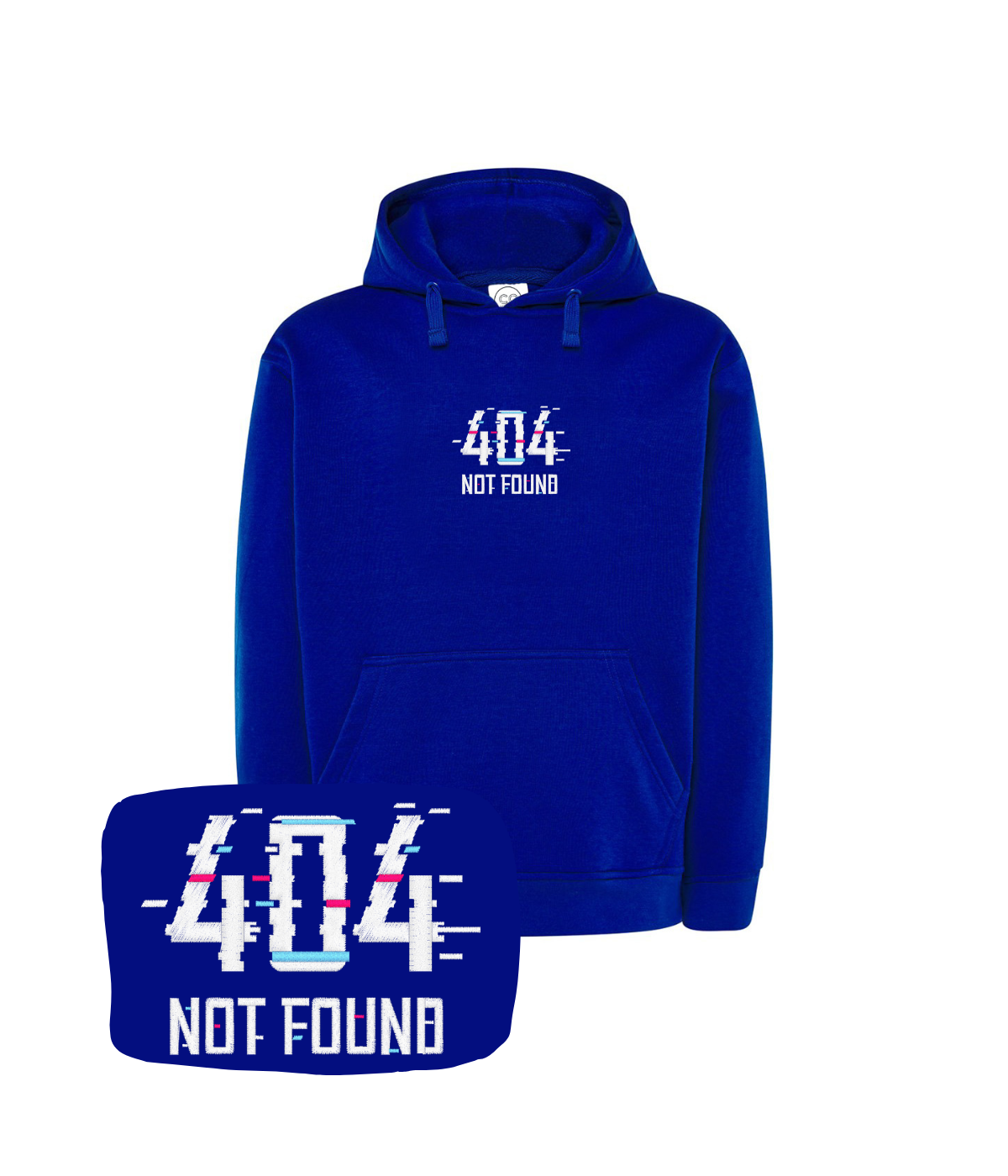 Chabrowa bluza z haftem 404 Not Found - koszulka dla programisty, idealna z haftem