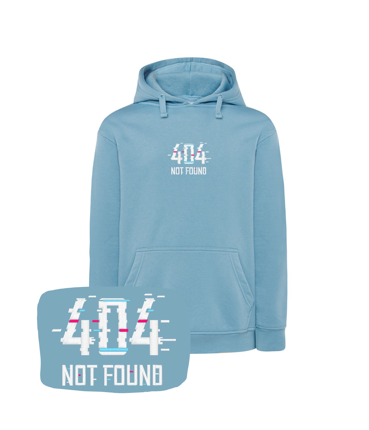 Jeansowa bluza z haftem 404 Not Found - prezent dla IT, haft komputerowy od 1 sztuki