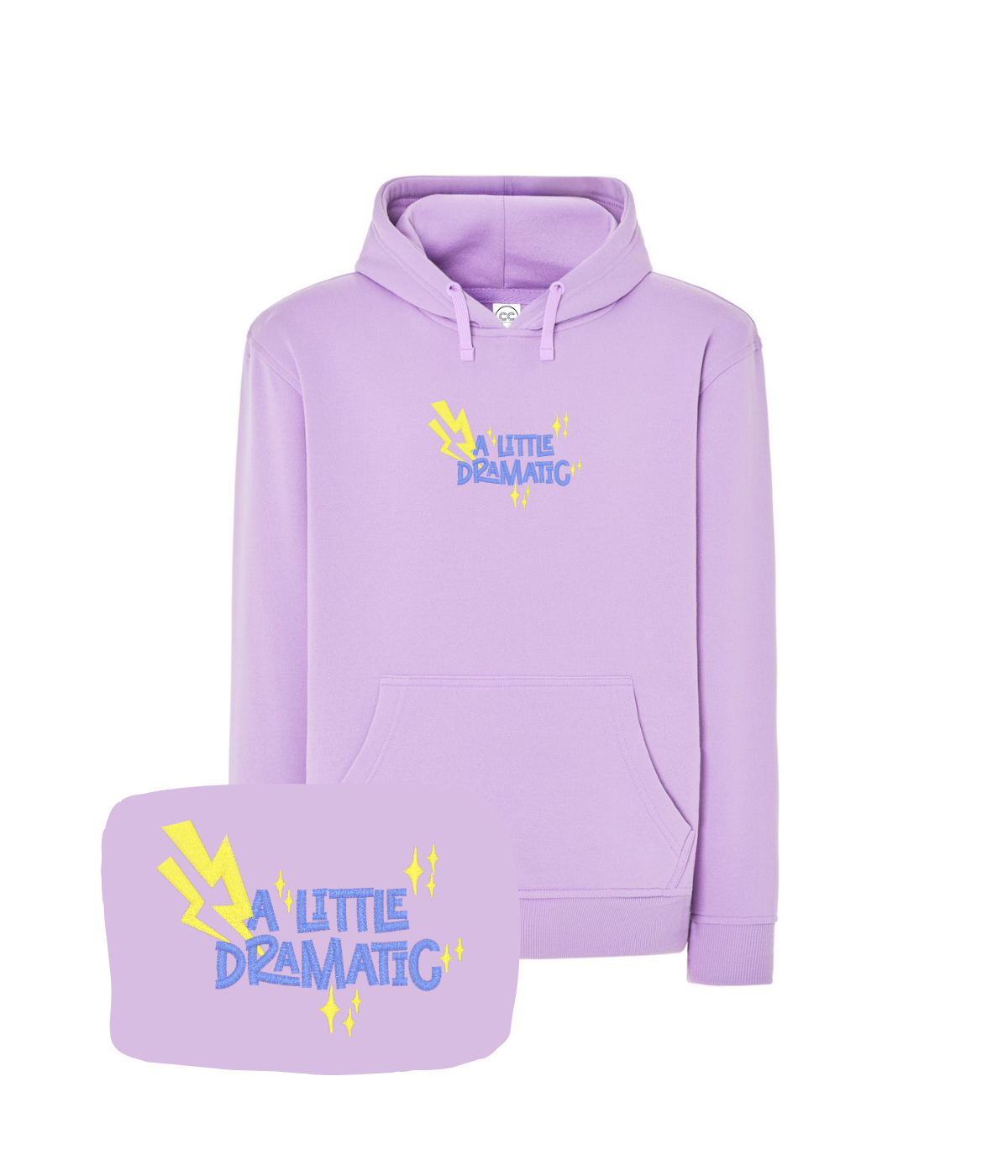 Fioletowa bluza z haftem 'A Little Dramatic' - prezent urodzinowy, haft komputerowy