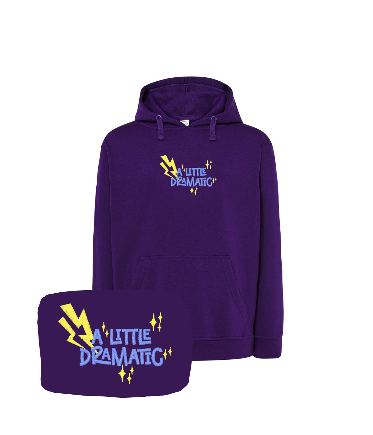 Purpurowa bluza z haftem 'A Little Dramatic' - oryginalny prezent, haft komputerowy