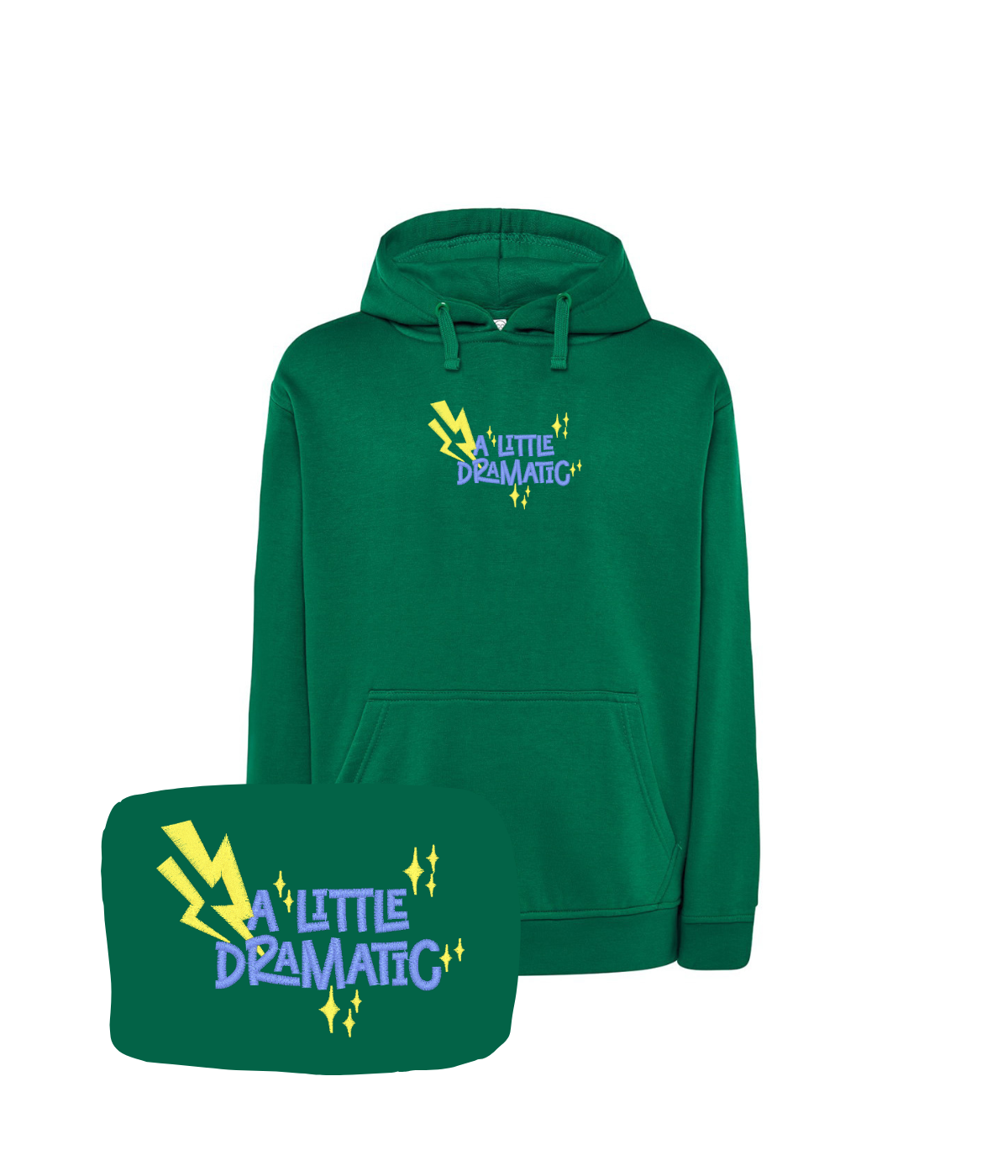 Trawiasta bluza z haftem 'A Little Dramatic' - prezent dla dramatyka, haft komputerowy