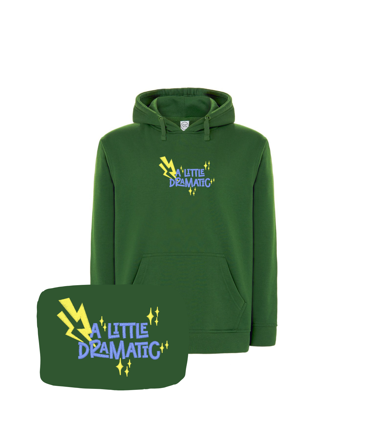 Zielona bluza z haftem 'A Little Dramatic' - haft humorystyczny, idealny na prezent