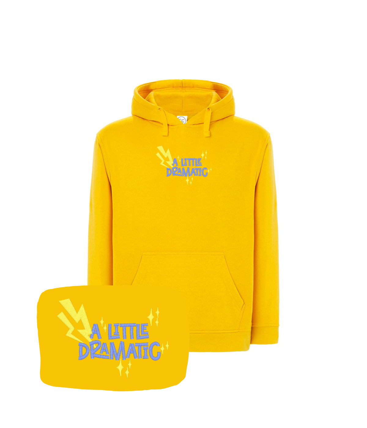 Żółta bluza z haftem 'A Little Dramatic' - prezent z haftem komputerowym na każdą okazję