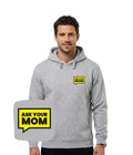 Szara bluza z kapturem z haftem Ask Your Mom - oryginalny prezent dla niego, haft komputerowy od 1 sztuki