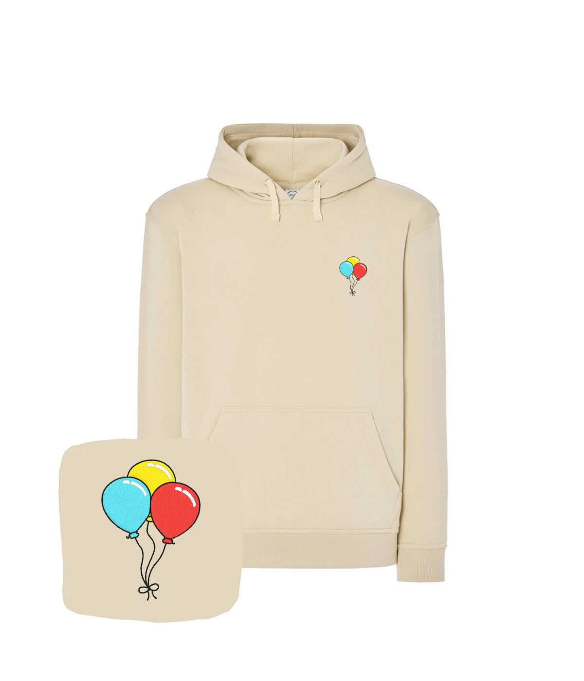 Beżowa bluza z haftem balonów - doskonały prezent z kolorowym motywem balonów.
