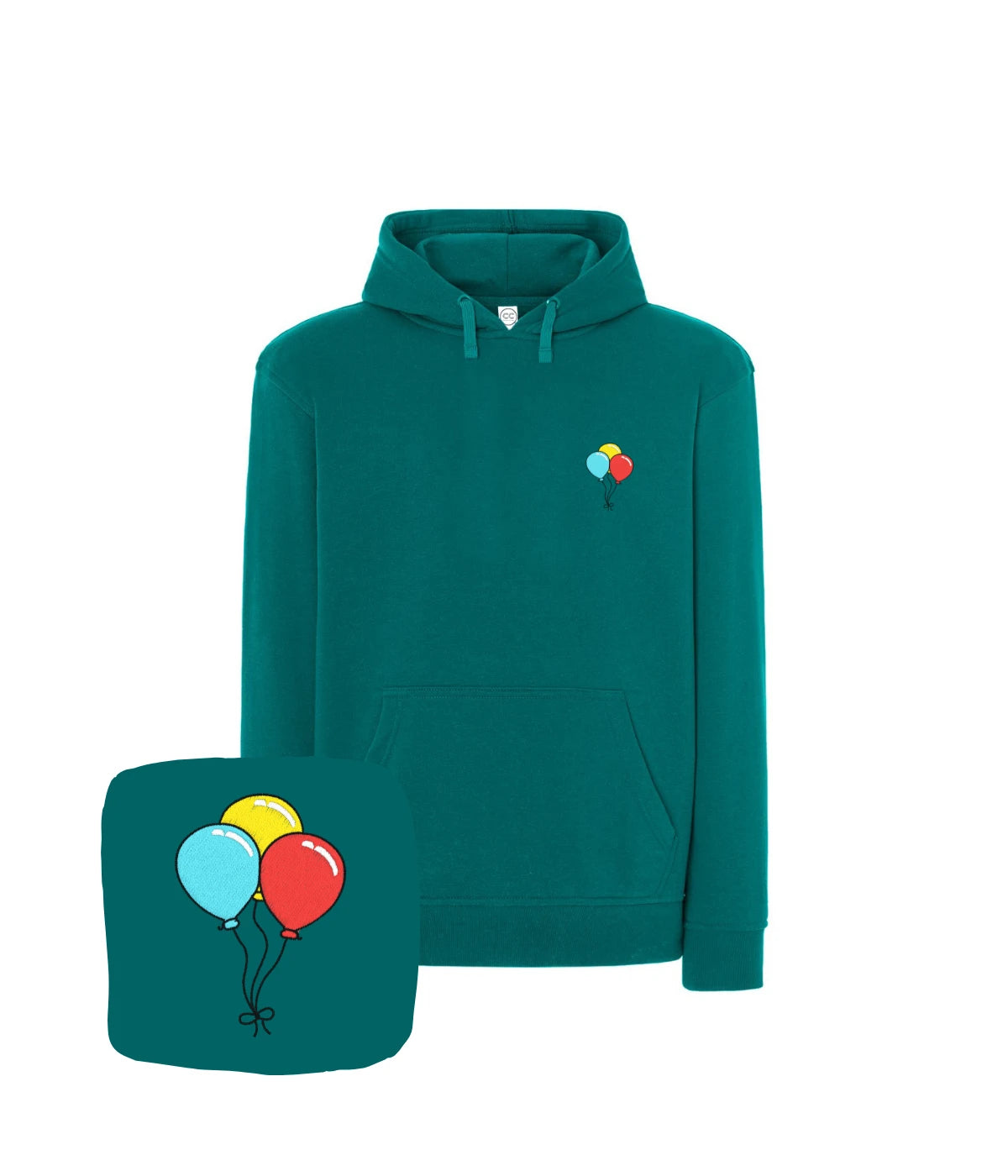 Petrolowa bluza z haftem balonów - wyjątkowy prezent urodzinowy z kolorowym haftem balonów.