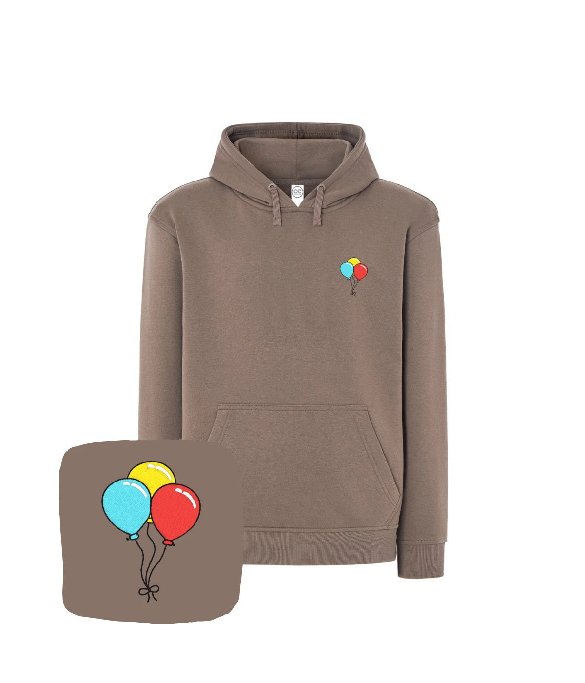 Taupe bluza z haftem balonów - uniwersalne ubranie dla każdego z motywem balonów.