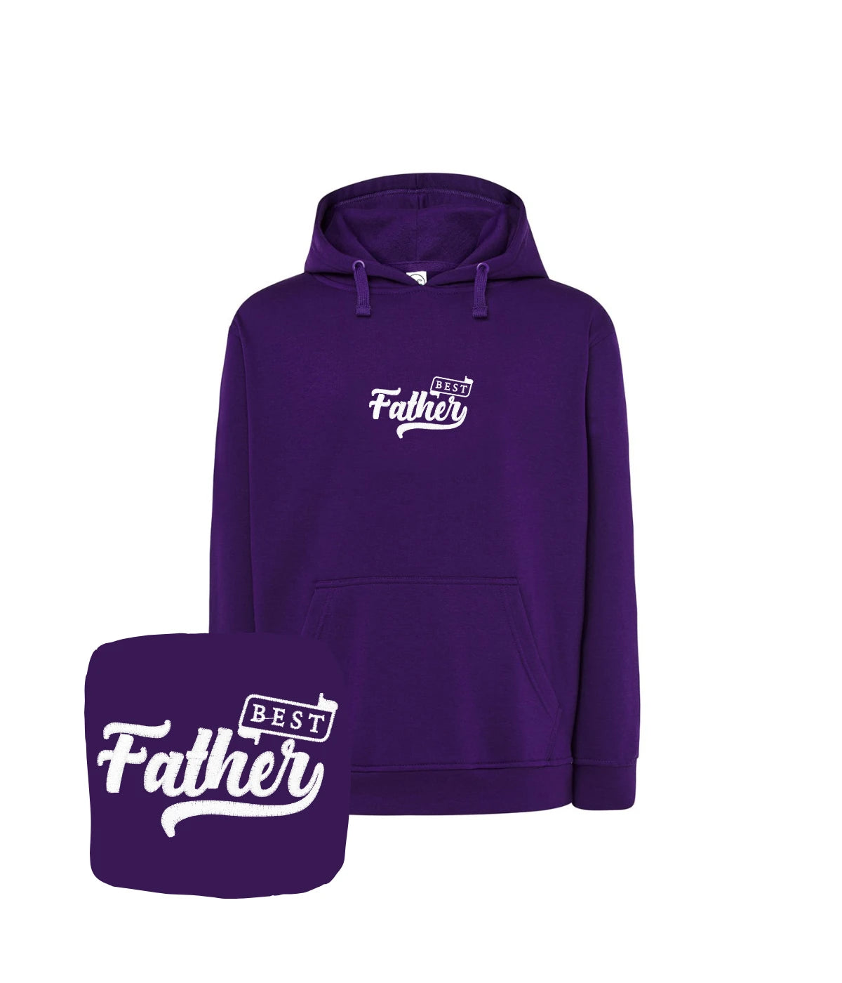 Fioletowa bluza z haftem 'Best Father' - elegancki prezent z haftem komputerowym dla taty