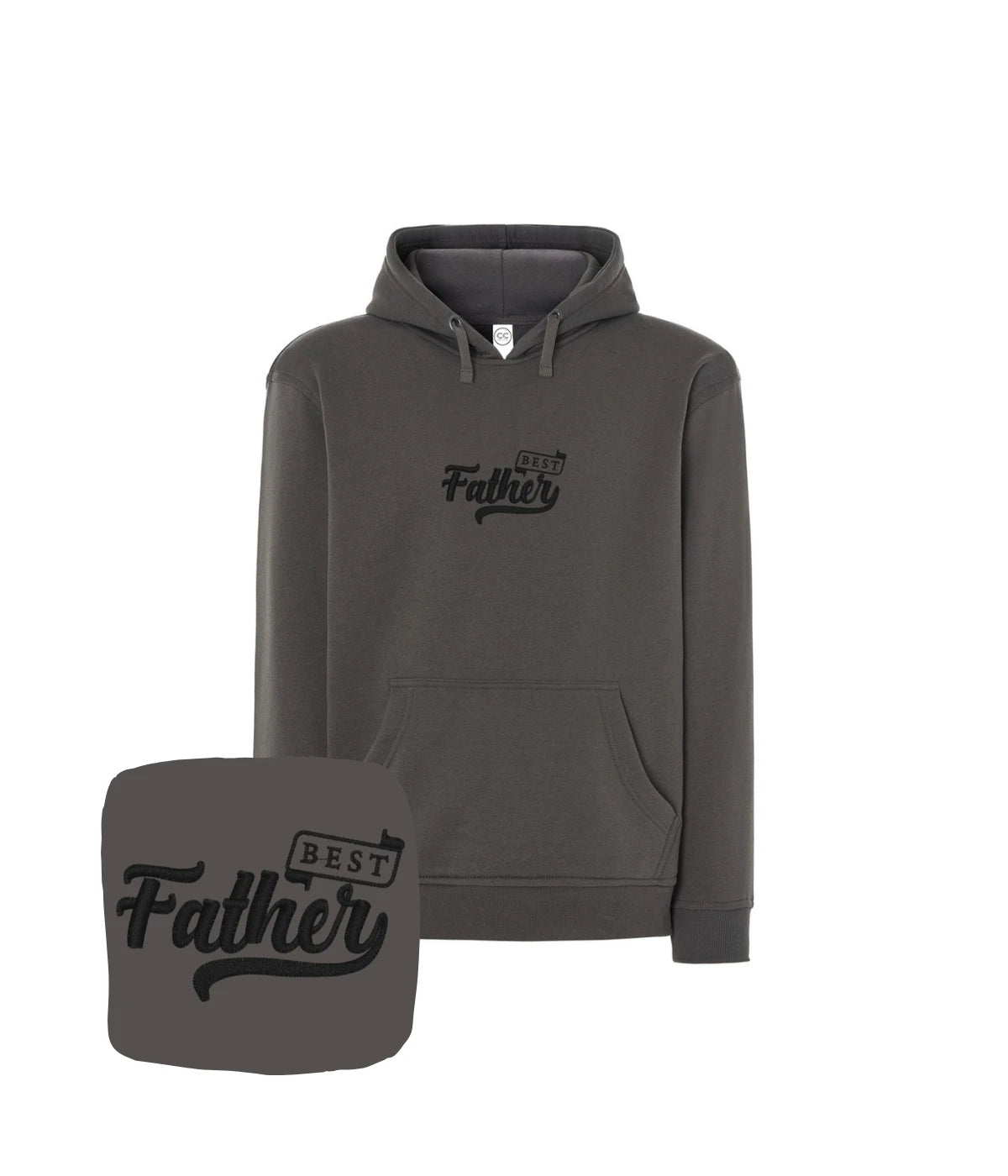 Grafitowa bluza z haftem 'Best Father' - elegancki prezent dla taty z haftem