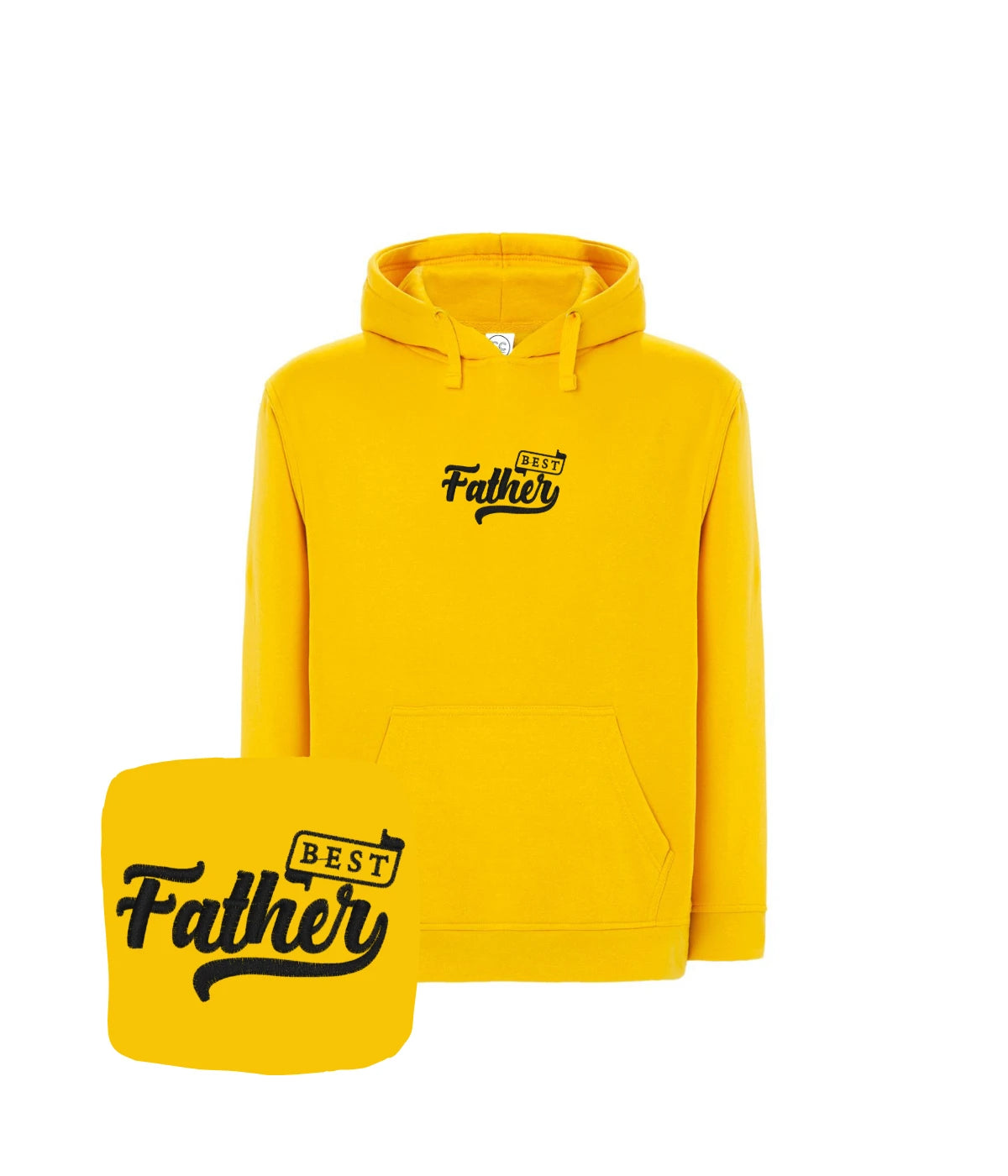 Żółta bluza z haftem 'Best Father' - wyjątkowy prezent na Dzień Ojca z haftem komputerowym