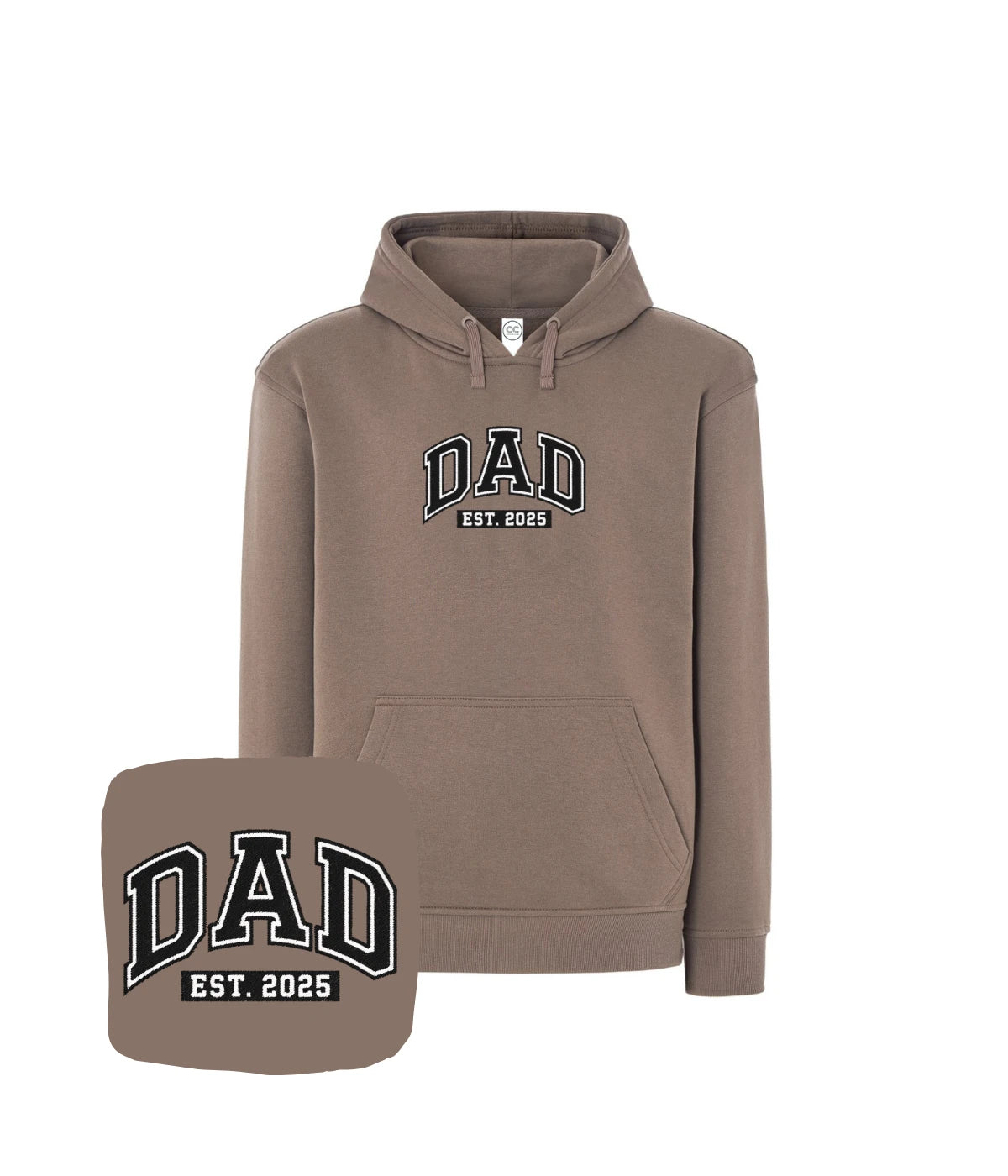Brązowa bluza z haftem DAD EST. 2025 - elegancki prezent dla pasowego taty