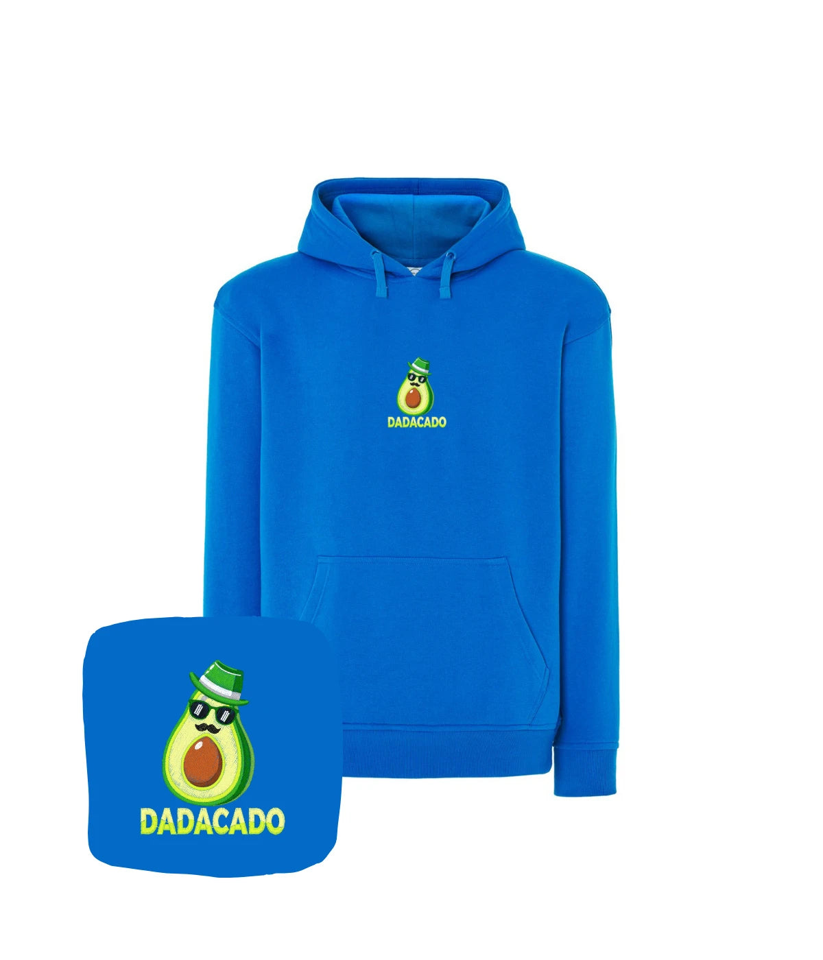 Niebieska bluza z haftem Dadacado z awokado - prezent z poczuciem humoru, haft komputerowy
