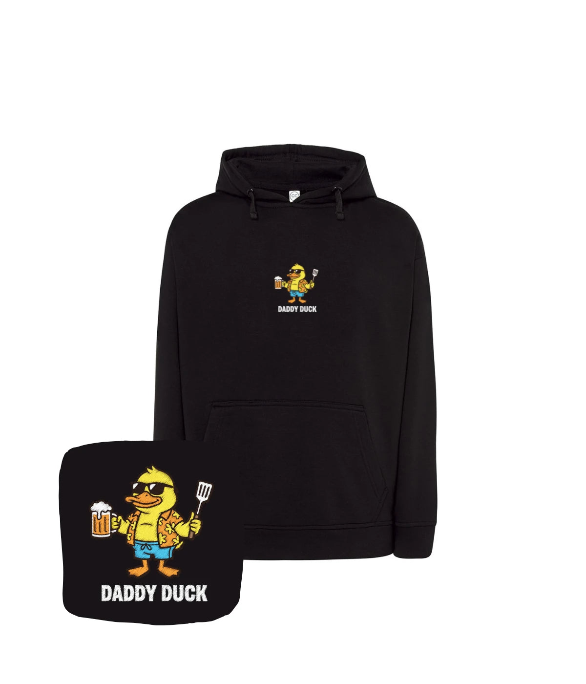 Czarna bluza z haftem Daddy Duck - prezent z humorem, idealny na każdą okazję