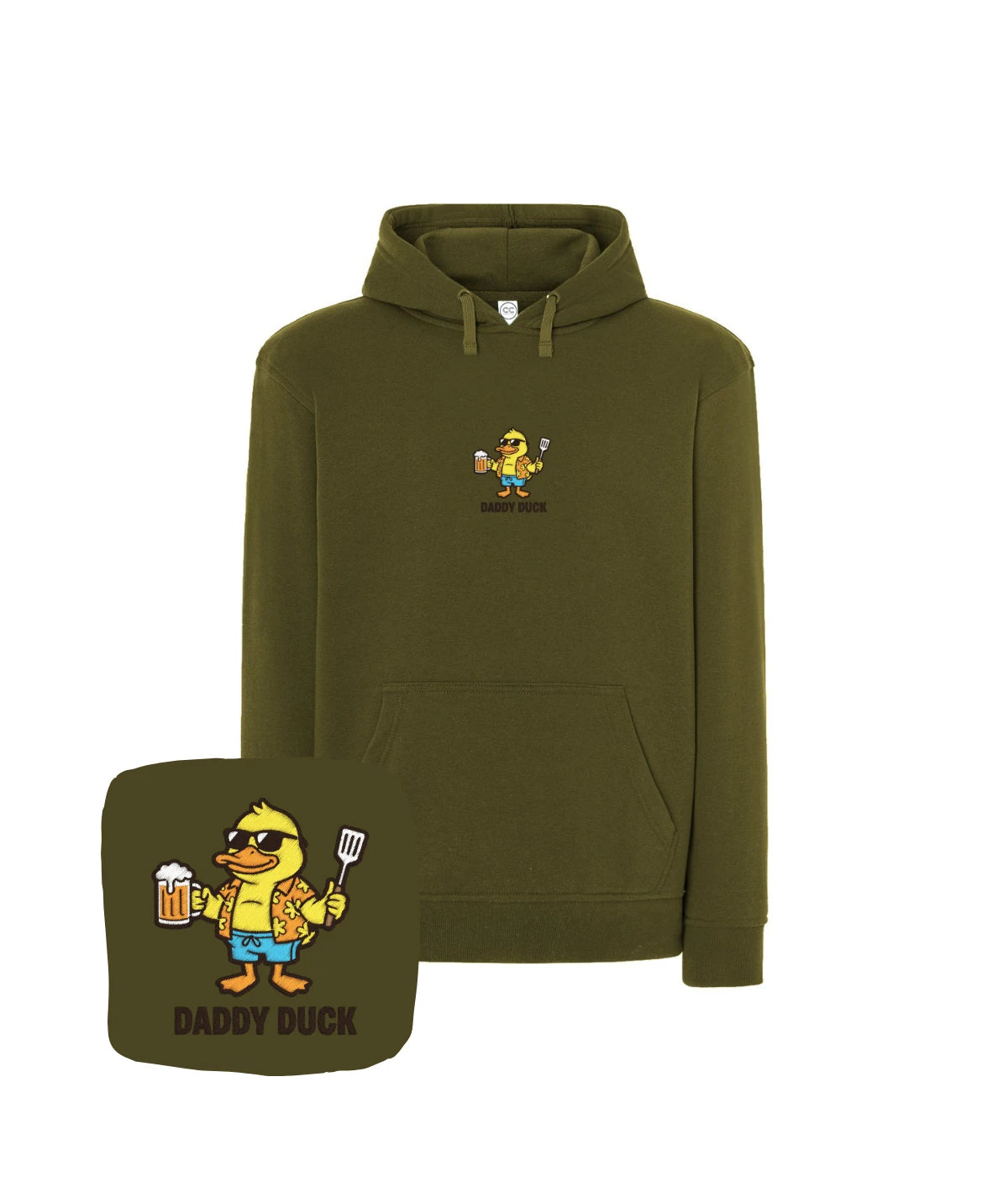 Khaki bluza z haftem Daddy Duck - z humorem, doskonały prezent od 1 sztuki haft