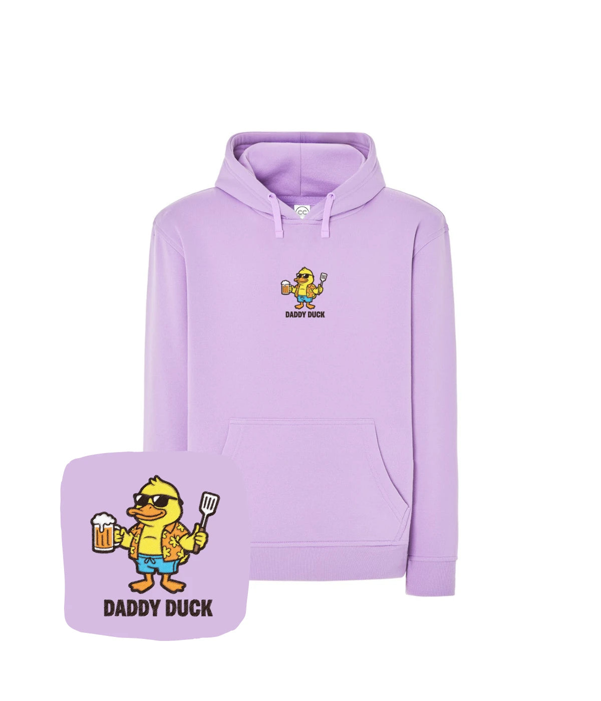 Liliowa bluza z haftem Daddy Duck - doskonały prezent dla niej, wykonany haft komputerowy