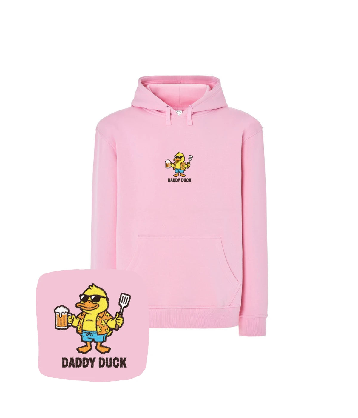 Różowa bluza z haftem Daddy Duck - idealny prezent dla niej, haft komputerowy z humorem