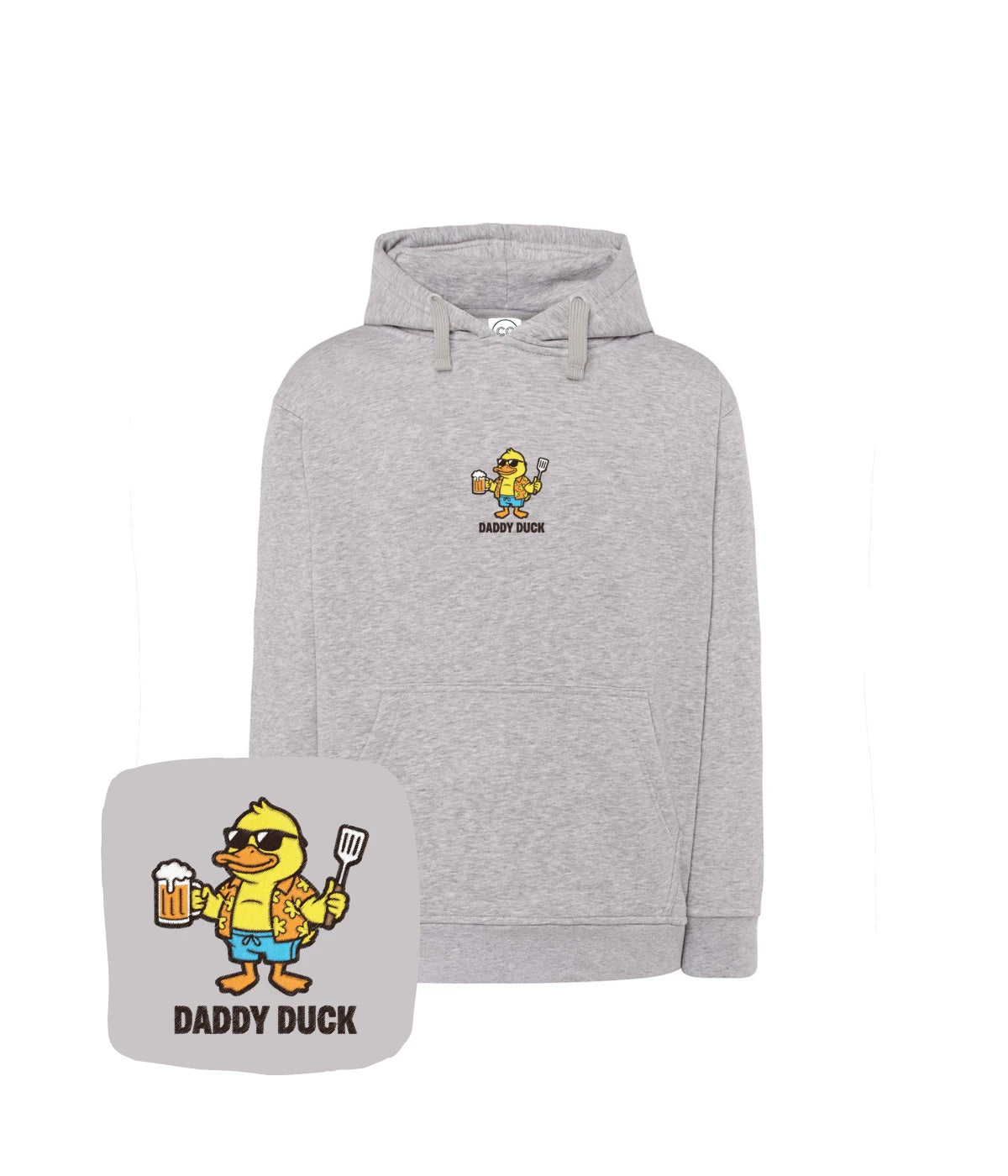 Szara bluza z haftem Daddy Duck - śmieszny prezent dla taty, idealny na każdą okazję