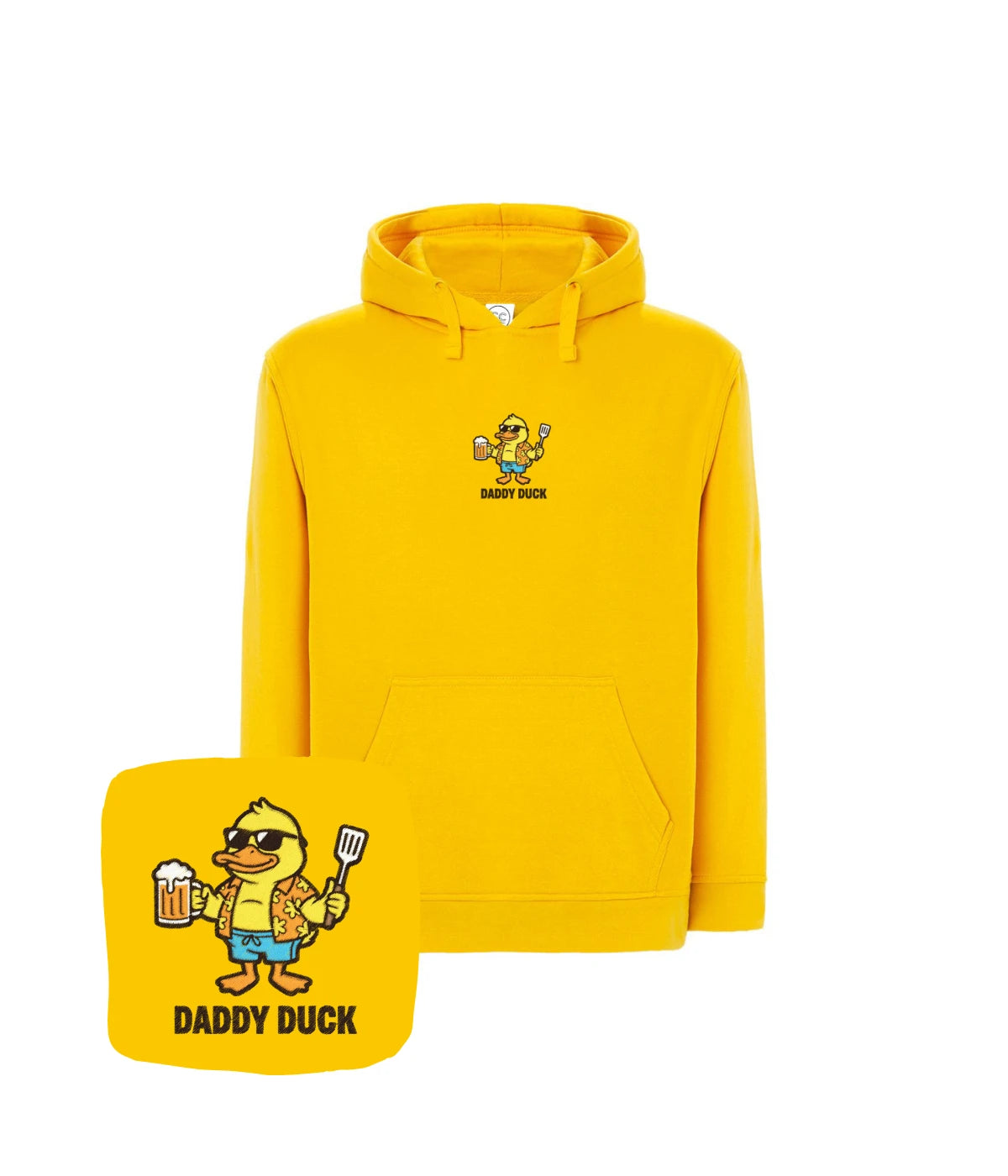 Żółta bluza z haftem Daddy Duck - wyjątkowy prezent na Dzień Ojca, haft komputerowy