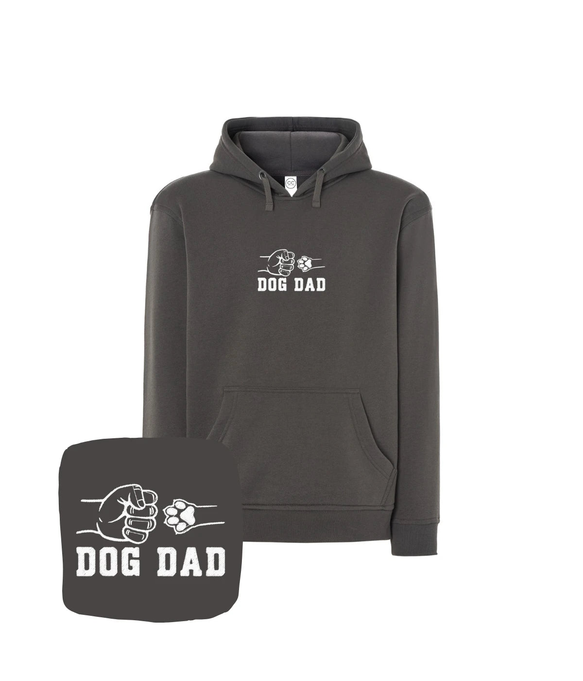 Antracytowa bluza z haftem Dog Dad - praktyczny prezent dla psiarza, haft komputerowy z trwałym efektem