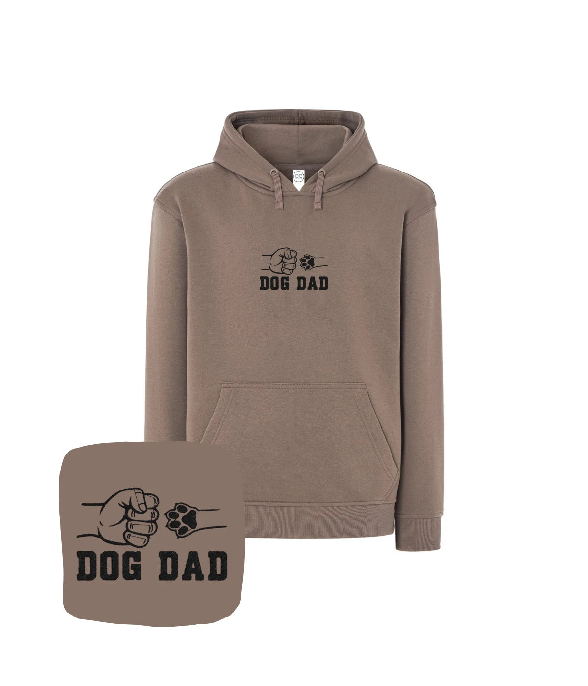 Beżowa bluza z haftem Dog Dad - oryginalna opcja dla taty psa, haft komputerowy, miękki materiał