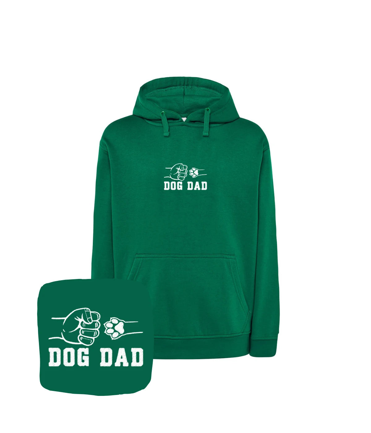 Ciemnozielona bluza z haftem Dog Dad - prezent dla właściciela psa, haft komputerowy, wygodny krój