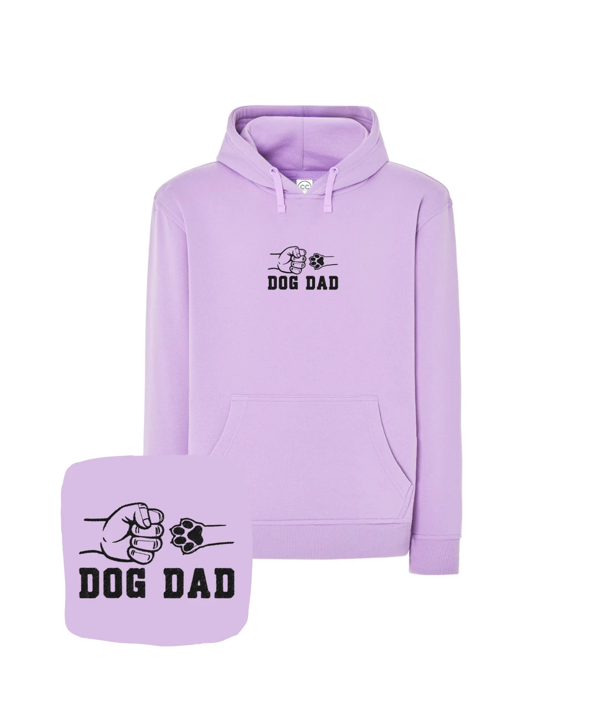 Fioletowa bluza z haftem Dog Dad - świetna dla fanów psów, haft komputerowy, oryginalny design