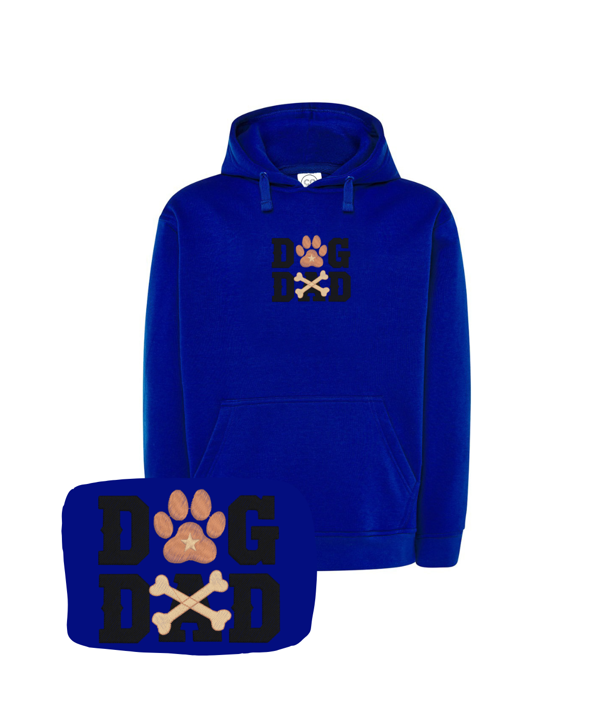 Granatowa bluza z haftem Dog Dad - idealna koszulka dla miłośnika psów, haft z pawprint.