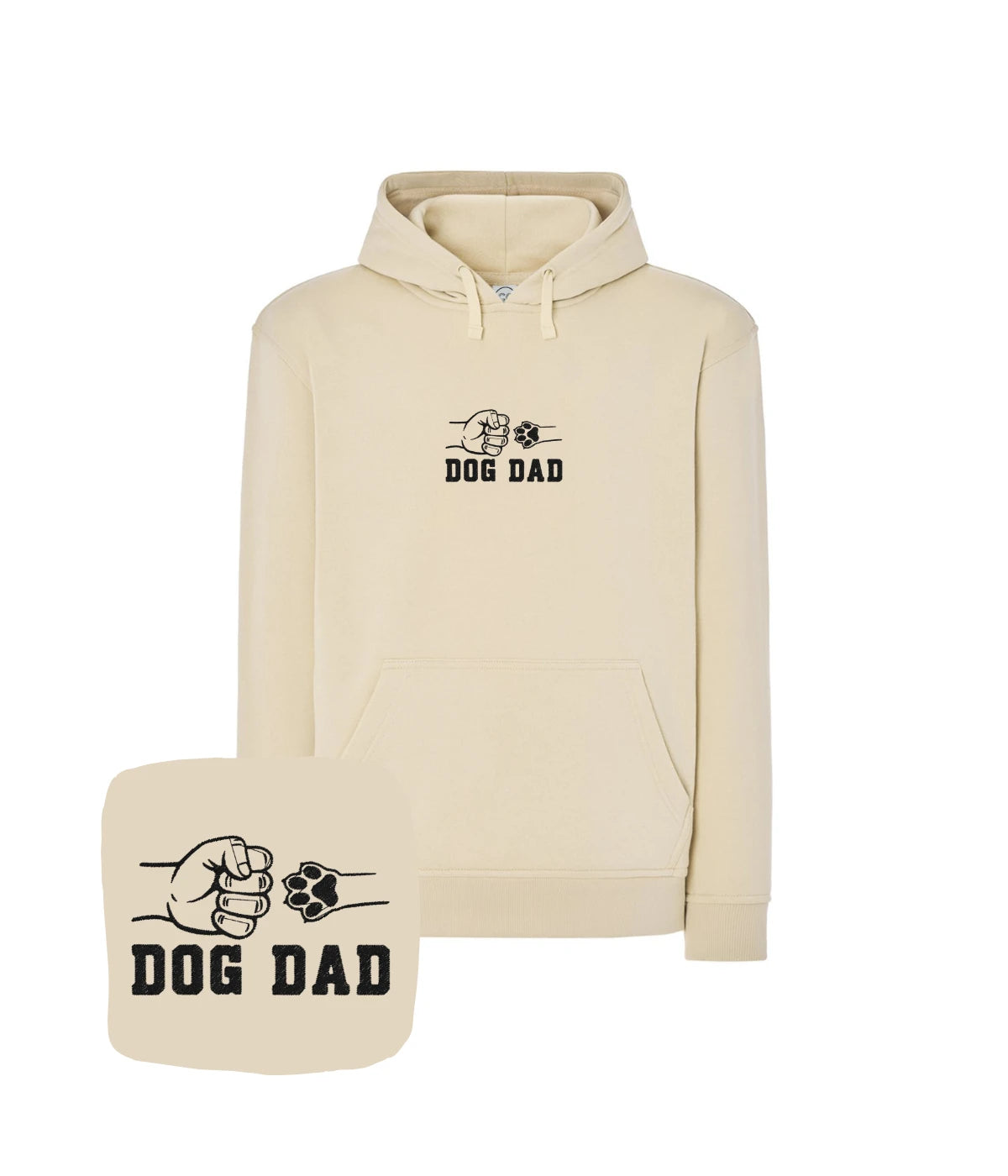 Kremowa bluza z haftem Dog Dad - przyjemny wybór dla psiarza, haft komputerowy, kojący kolor
