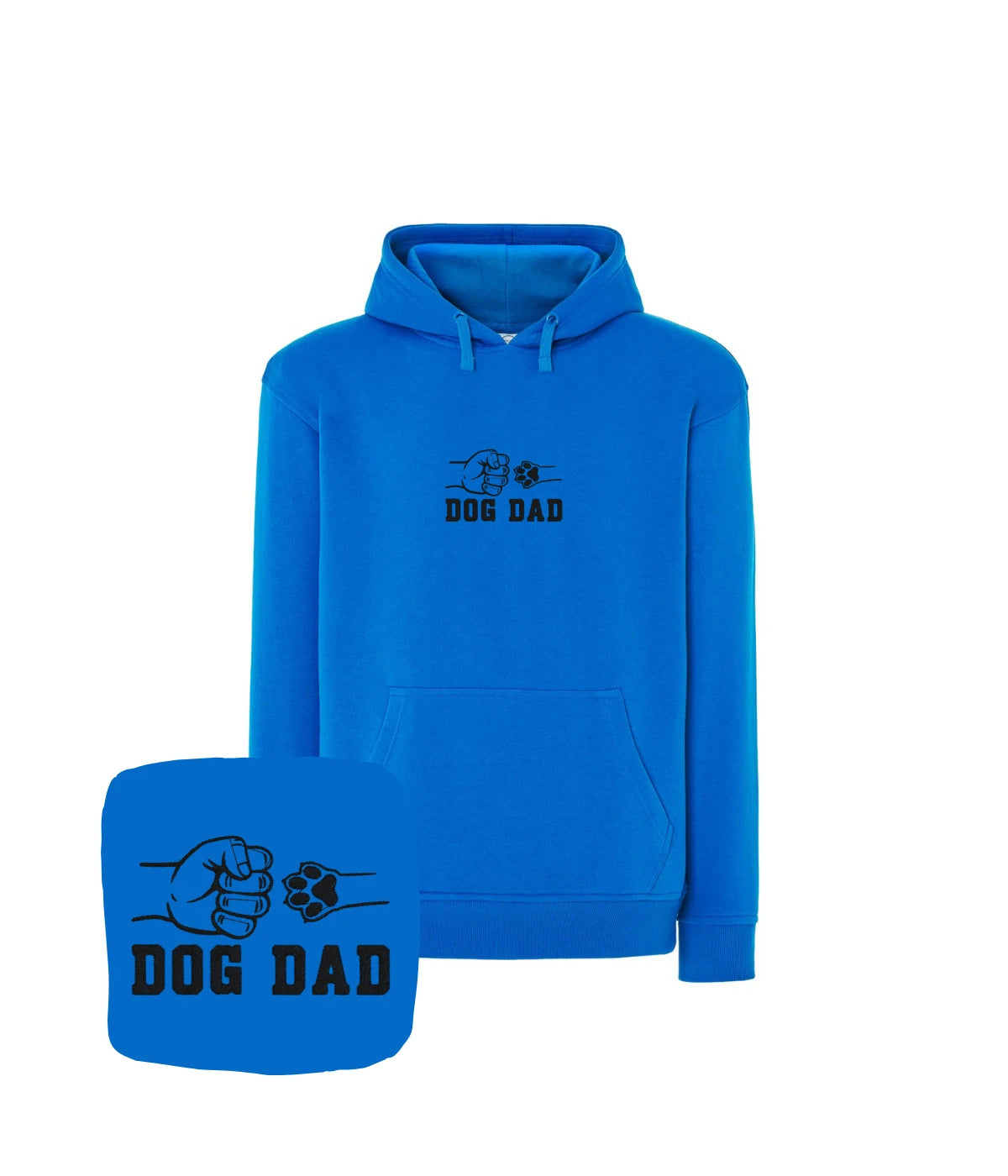 Niebieska bluza z haftem Dog Dad - modny wybór dla psiarza, haft komputerowy, wygodne noszenie