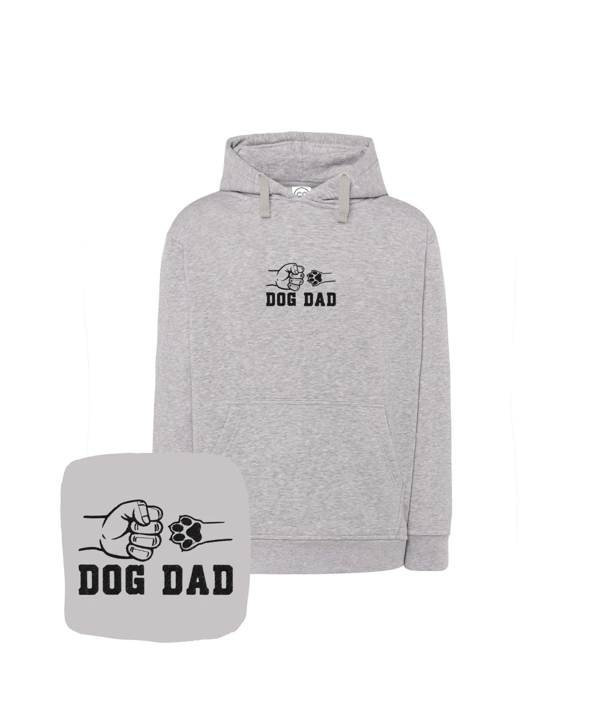 Szara bluza z haftem Dog Dad, solidny wybór na prezent dla miłośnika psów, haft komputerowy