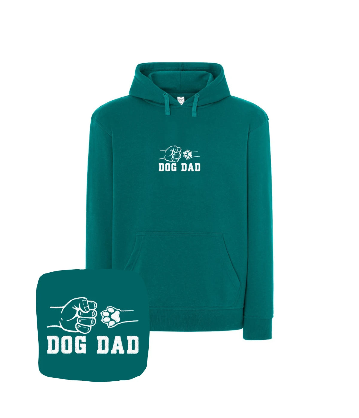 Turkusowa bluza z haftem Dog Dad - wyjątkowy prezent dla psiarza, haft komputerowy z wyrazistym wzorem