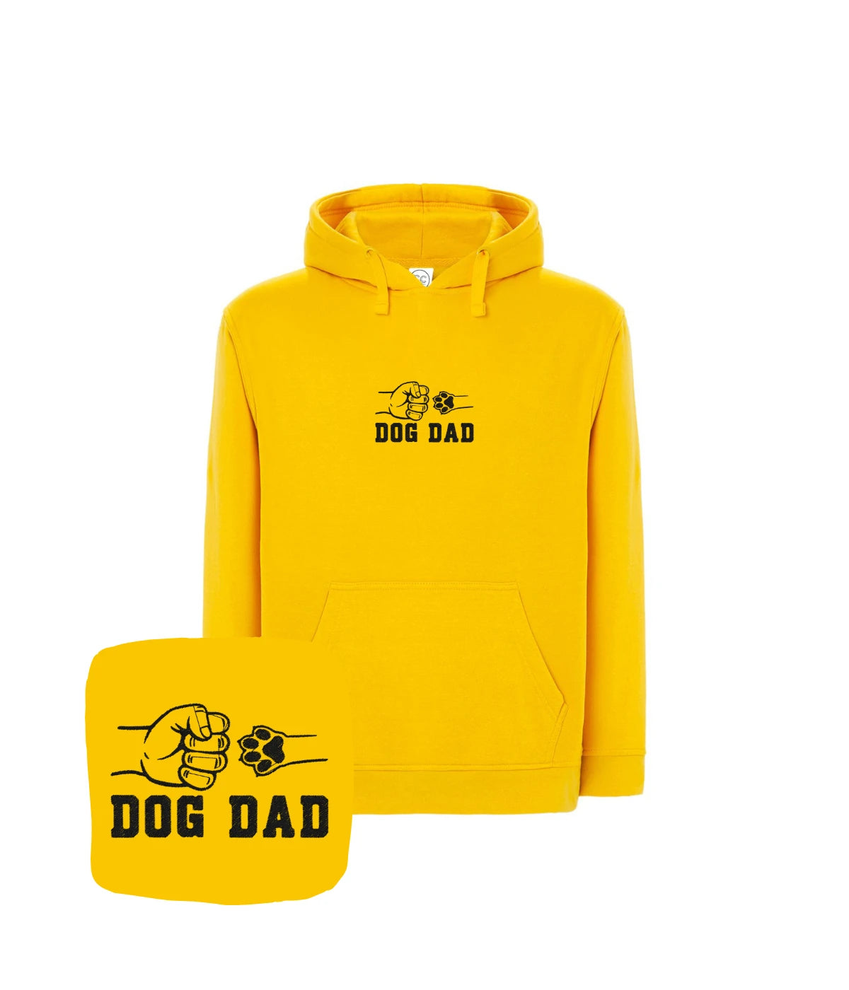 Żółta bluza z haftem Dog Dad, wspaniały prezent dla taty psa, haft komputerowy przyjazny zwierzętom