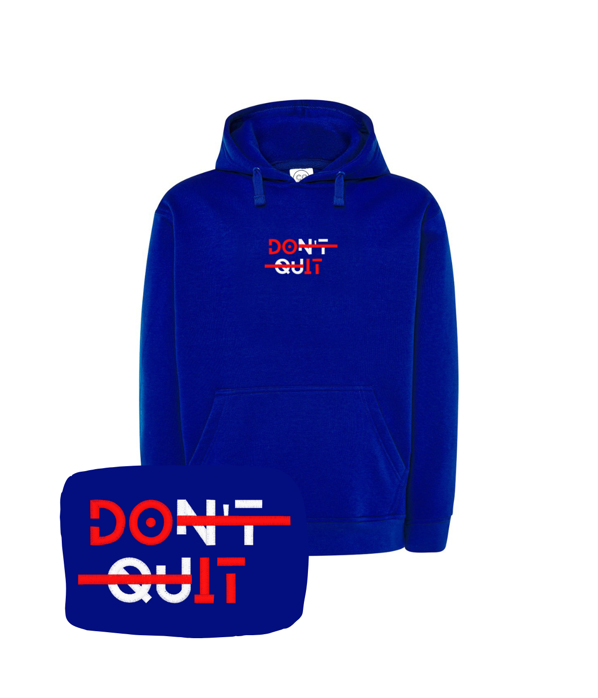 Granatowa bluza z motywacyjnym haftem Don't Quit - dla ludzi z ambicjami