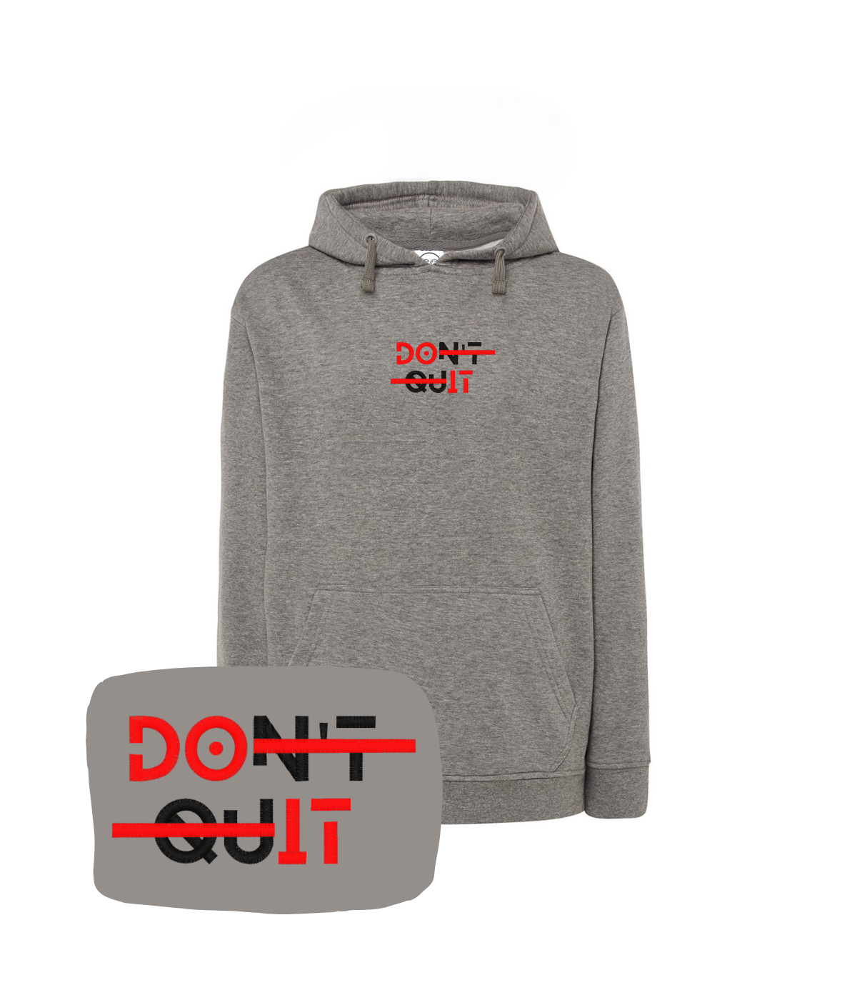 Melanzowa bluza z haftem motywacyjnym Don't Quit - motywacja na dłuższą chwilę