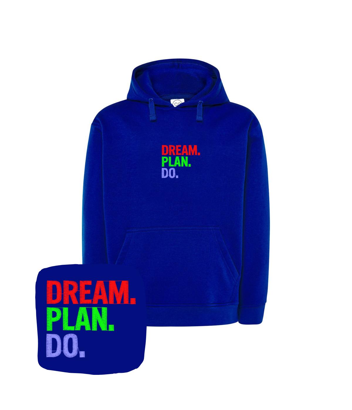 Granatowa bluza z haftem Dream Plan Do - inspirujący prezent z haftem komputerowym do codziennego użytku