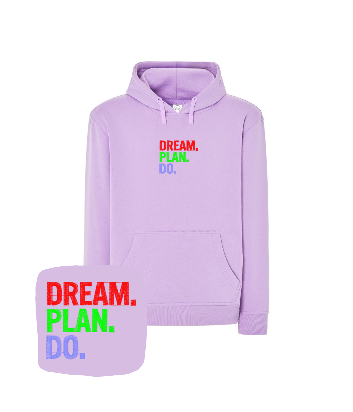 Różowa bluza z haftem Dream Plan Do - prezent dla dziewczyny z motywującym haftem komputerowym