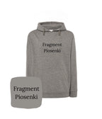 Ciemnoszara bluza z kapturem z haftem fragmentu piosenki - doskonały wybór dla miłośników muzyki