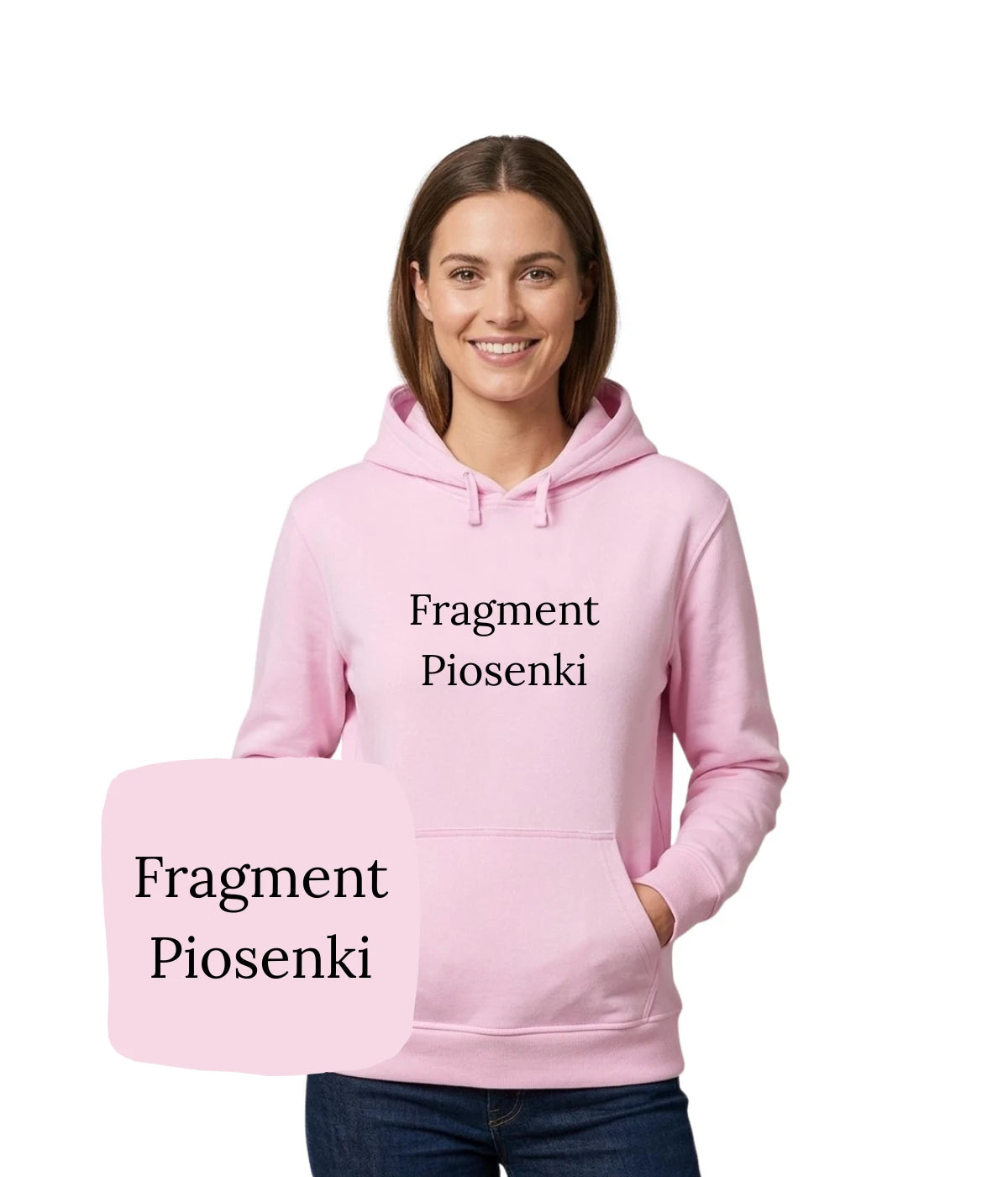 Różowa bluza z kapturem z haftem fragmentu piosenki - wyjątkowy prezent z haftem dla miłośnika muzyki