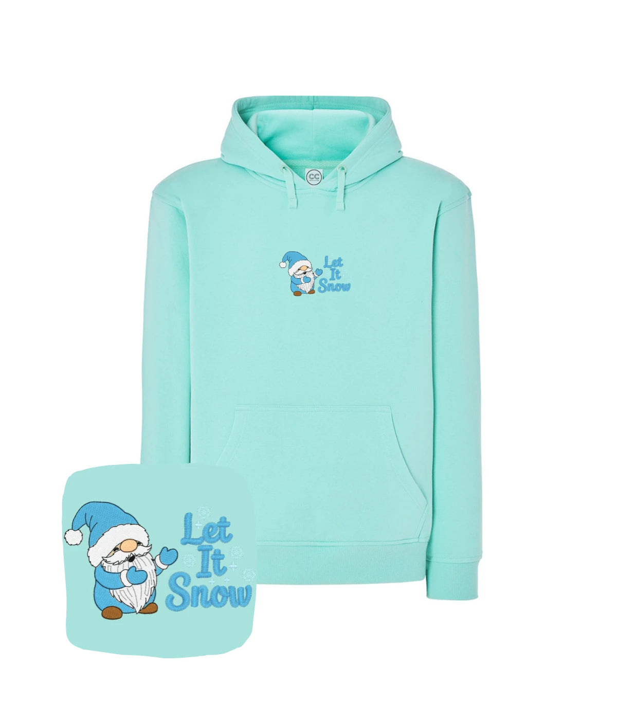 Aqua bluza z haftem Let It Snow, idealny śmieszny prezent z humorem - haft komputerowy