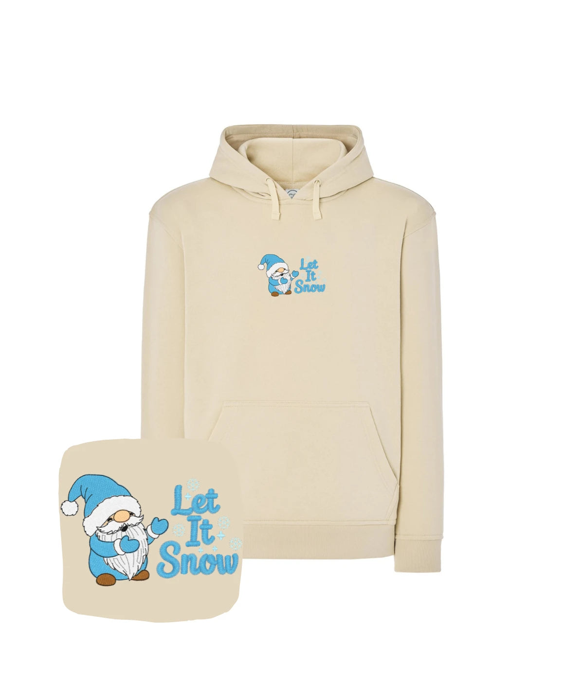 Beżowa bluza z haftem Let It Snow - wyjątkowy prezent na zimowe miesiące z humorem