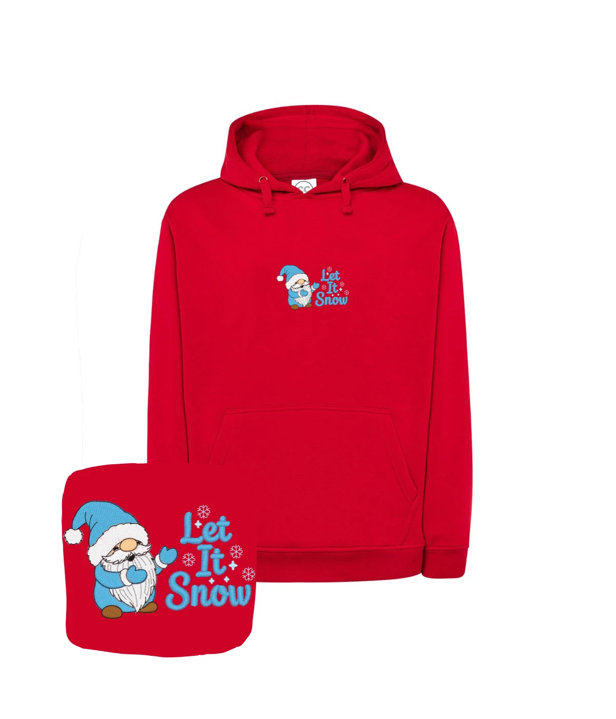 Czerwona bluza z haftem Let It Snow - śmieszna koszulka z haftem na prezent z humorem