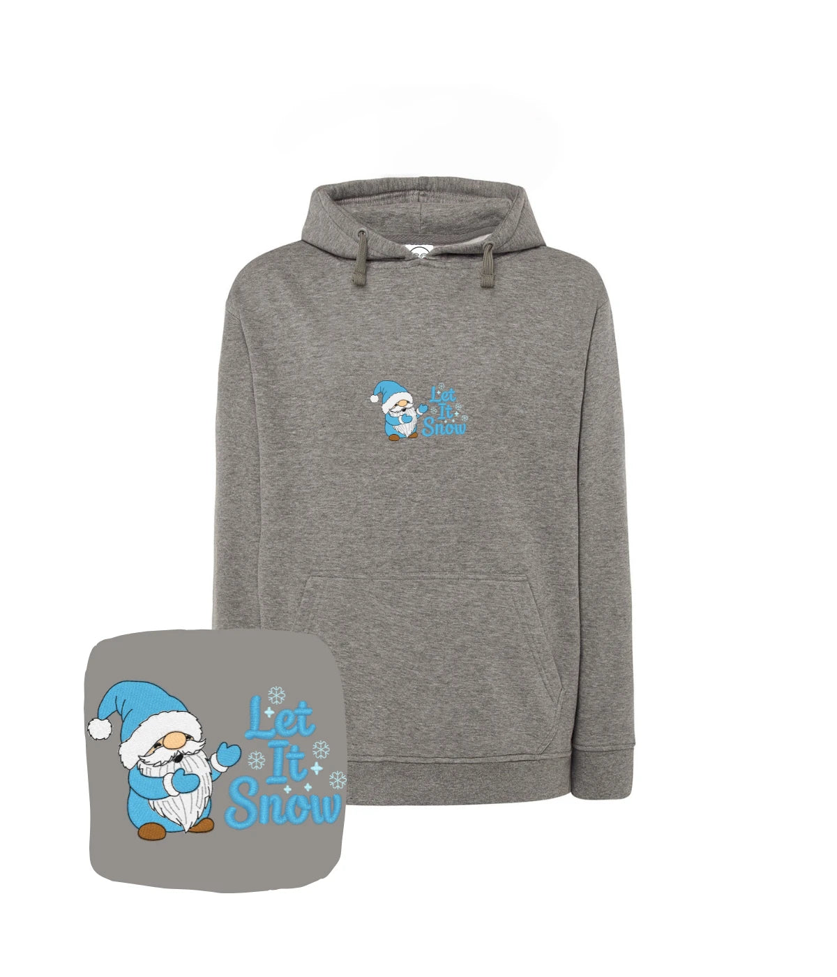 Grafitowa bluza z haftem Let It Snow - idealna śmieszna bluza z haftem na każdą okazję