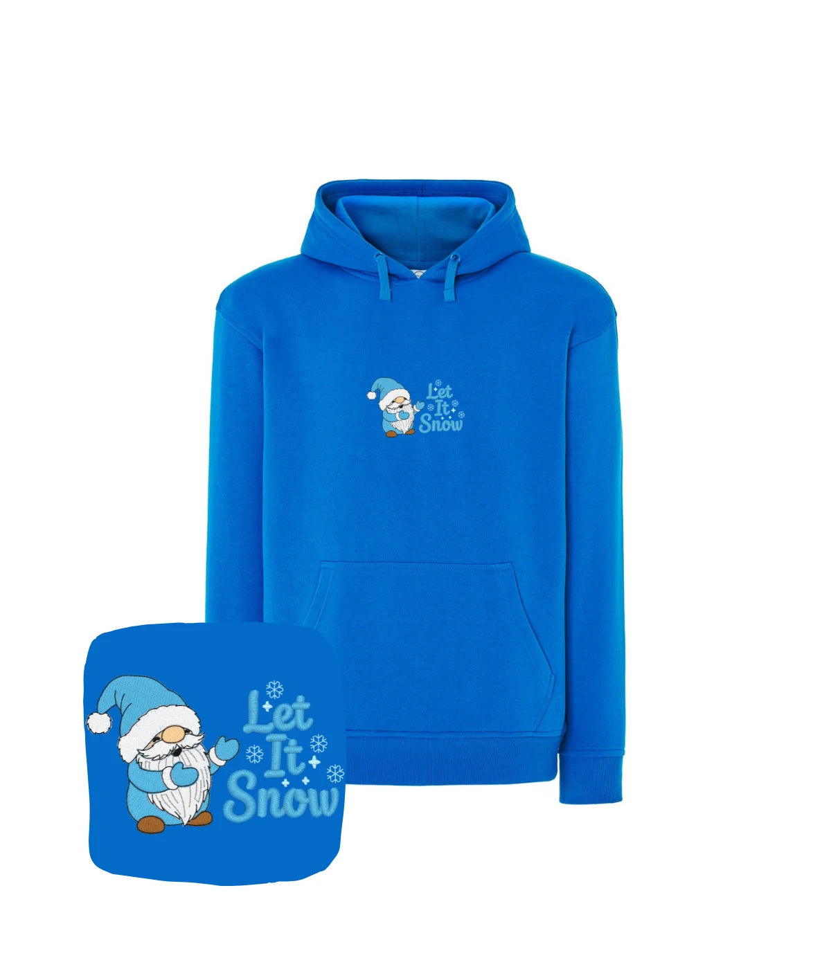 Niebieska bluza z haftem Let It Snow - śmieszna koszulka z haftem na prezent z humorem
