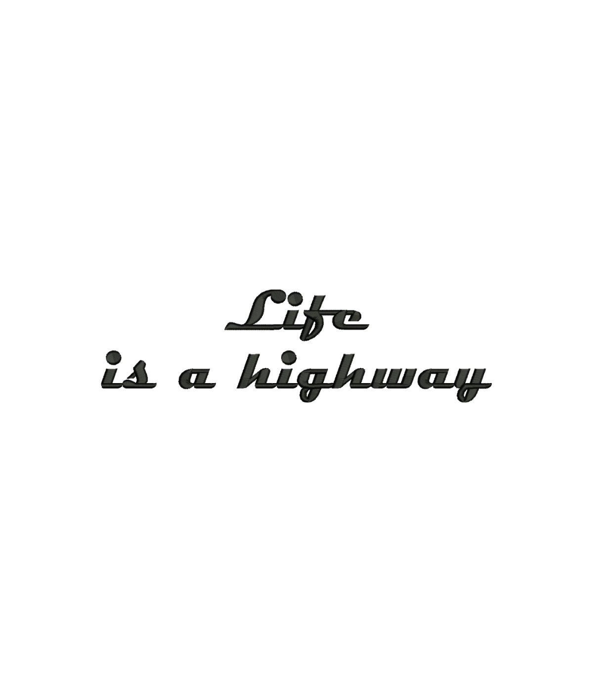 Blue hoodie with "Life is a Highway" embroidery, featuring detailed embroidery and a comfortable fit, from CustomClothes.pl.