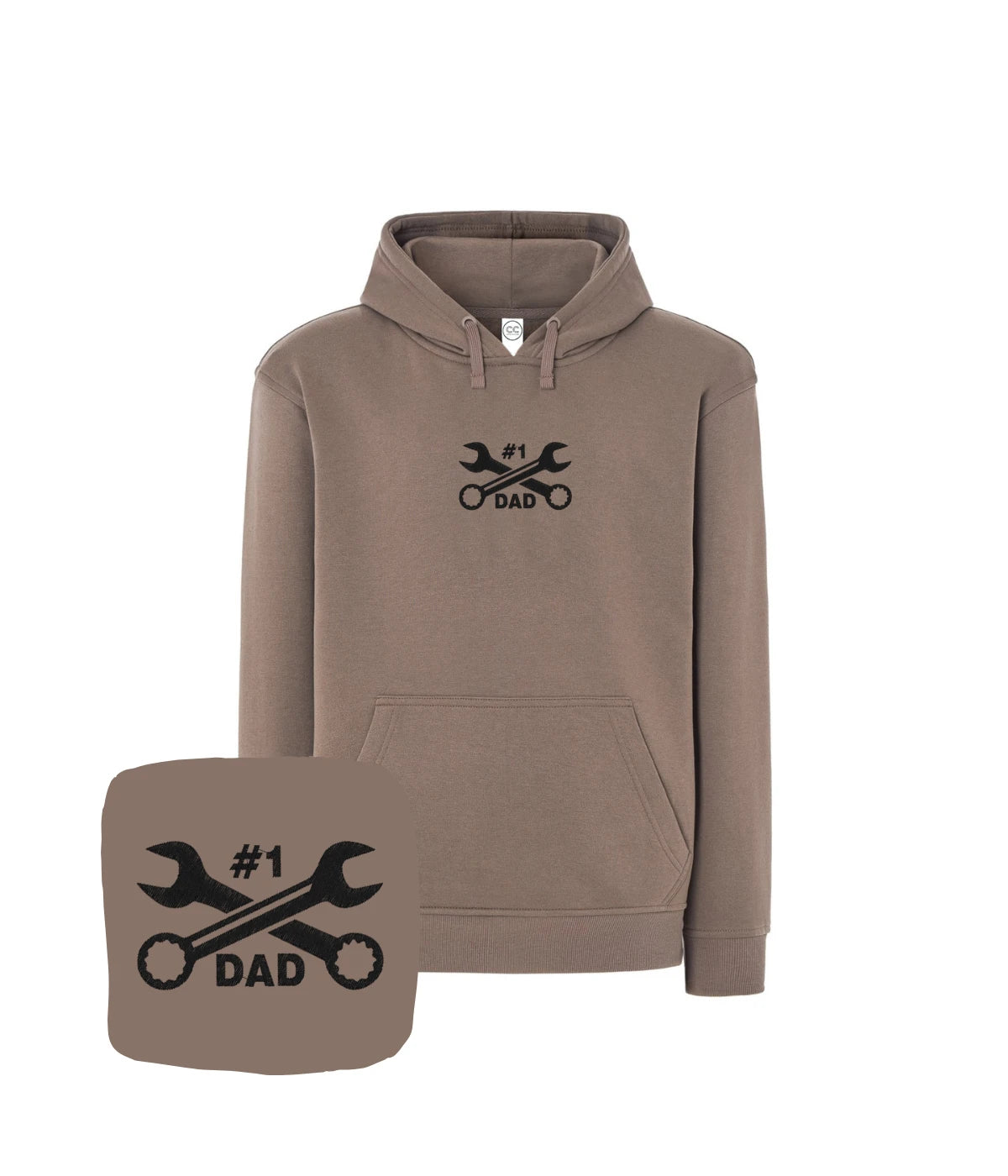 Brązowa bluza z haftem #1 Dad, idealna na Dzień Ojca - bluza z haftem, prezent dla mechanika