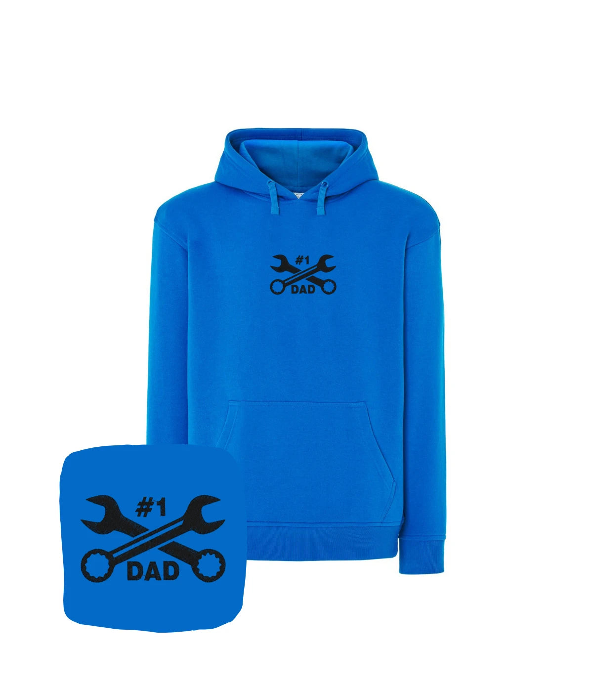 Ciemnoszara bluza z haftem #1 Dad, idealna na prezent dla ojca - bluza z haftem, doskonała dla mechanika