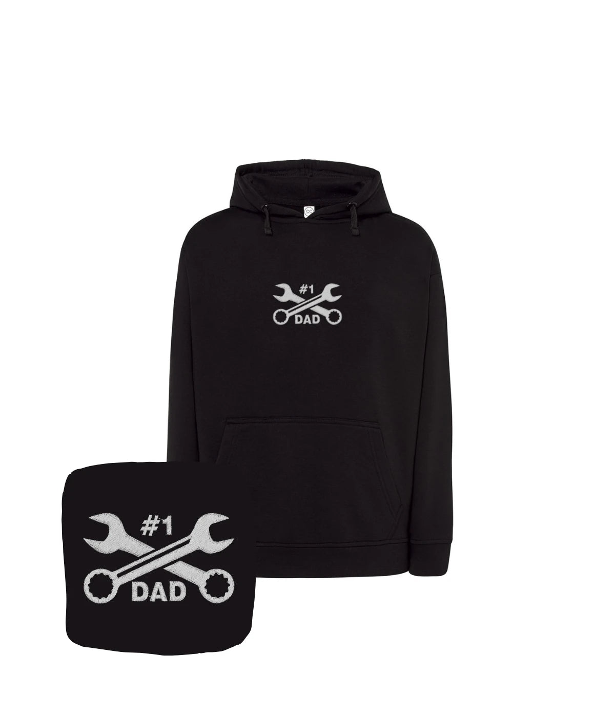 Czarna bluza z haftem #1 Dad, doskonała na prezent dla taty - bluza z haftem, wyjątkowy prezent z haftem