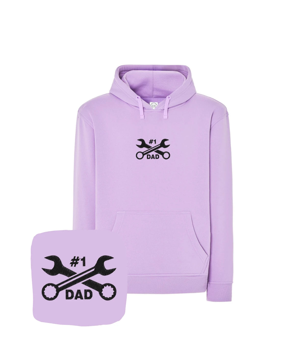 Fioletowa bluza z haftem #1 Dad, prezent dla ojca - wyjątkowy prezent z haftem, bluza dla mechanika