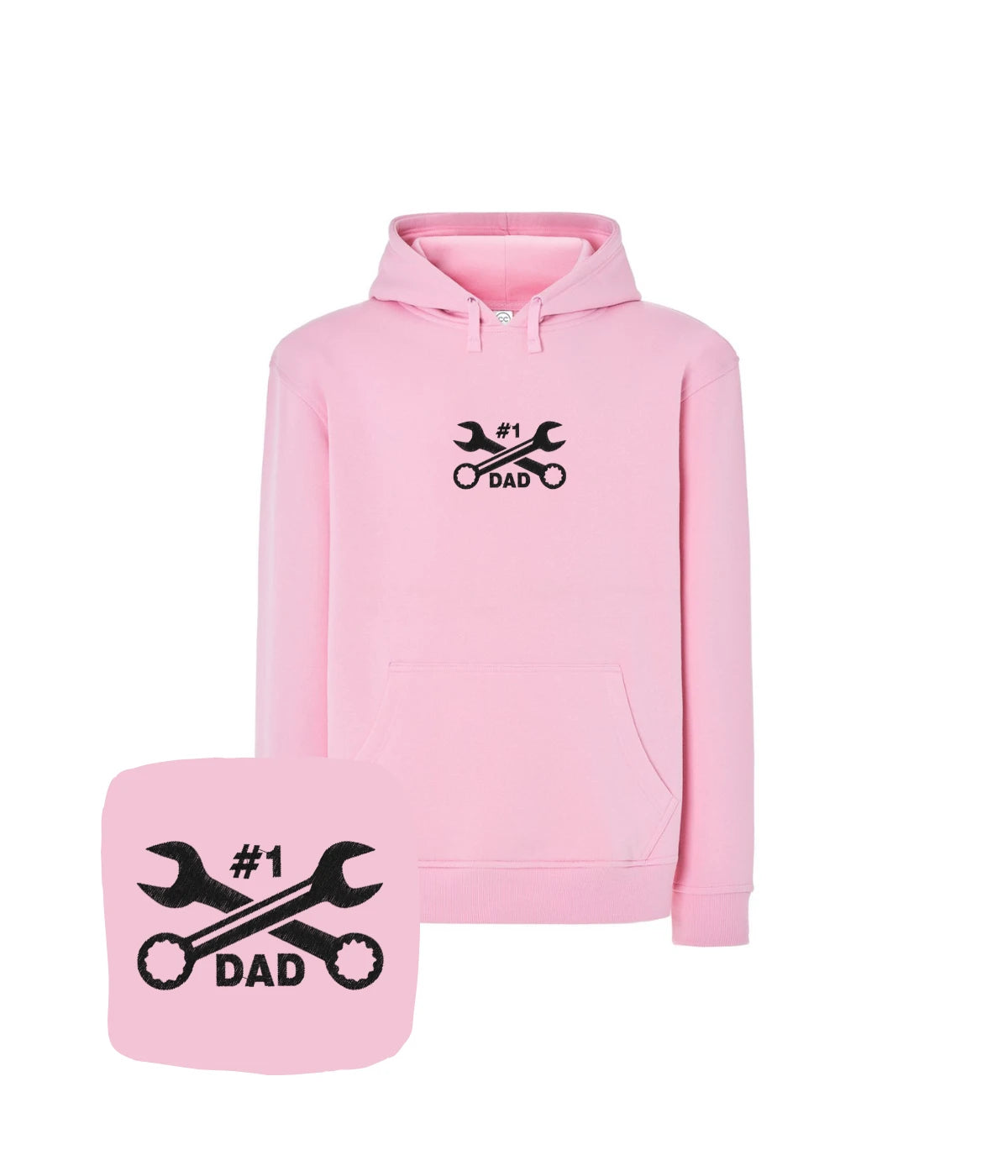 Różowa bluza z haftem #1 Dad, doskonała na prezent z okazji Dnia Ojca - wyjątkowy prezent z haftem