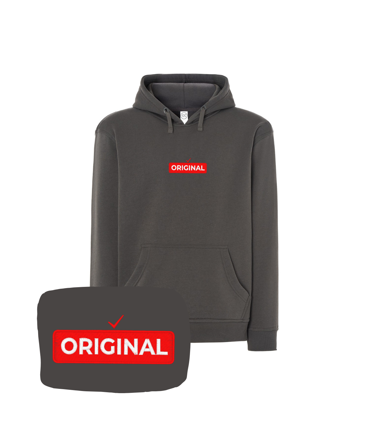 Ciemnobrązowa bluza z czerwonym haftem 'Original' - prezent na Dzień Ojca z haftem